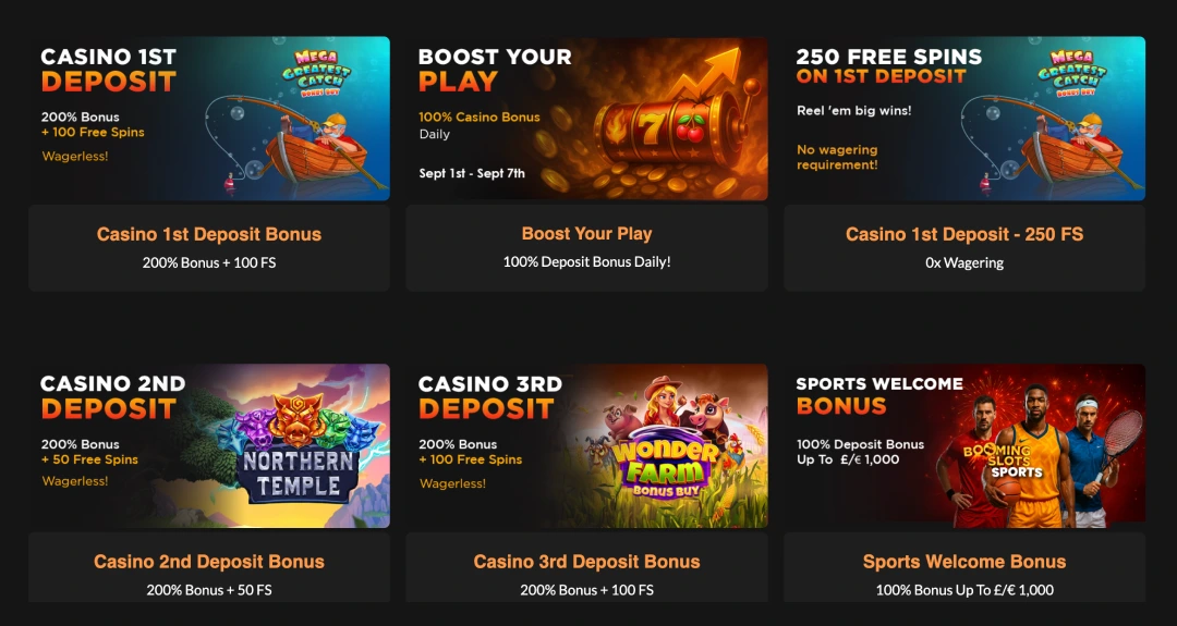 Booming Slots Bonuses